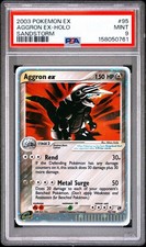 Pokemon TCG Aggron Ex Holo 95/100 - EX Sandstorm - PSA 9 - LOW POP, NEW CERT