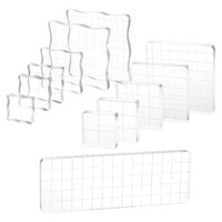 12Pcs Acryl Stempel Klarsicht StempelblöCke Werkzeugset Set GrößEn Stamp