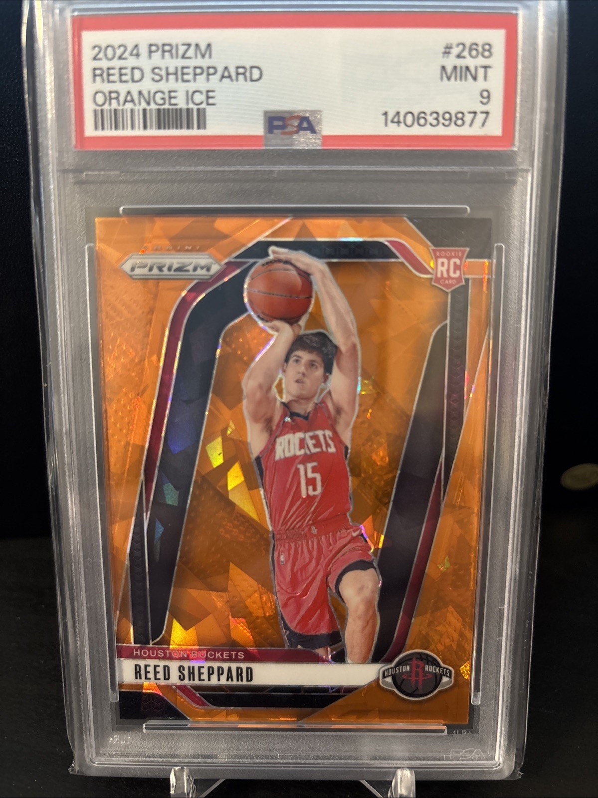 2024-25 Panini Prizm - Reed Sheppard #268 Orange Ice Prizm (RC) PSA 9