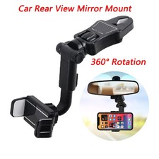 Universal 360  Car Rear View Mirror Mount Stand GPS Cell Phone Holder Adjustable