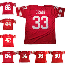 Unsigned Custom Adult/Youth Red Sewn Stitched NWT Jersey Sizes S-6XL