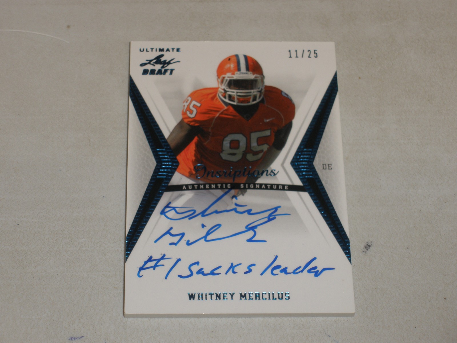 Whitney Mercilus Leaf Ultimate Draft #WM1 Inscriptions-Autograph