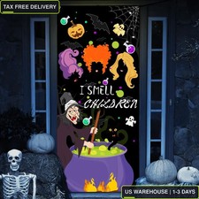 Halloween Door Decorations Door Cover, Large Fabric Halloween Party Decorations