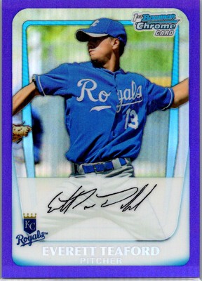 2011 Bowman Chrome Everett Teaford Purple Refractors /700 Royals #BCP20