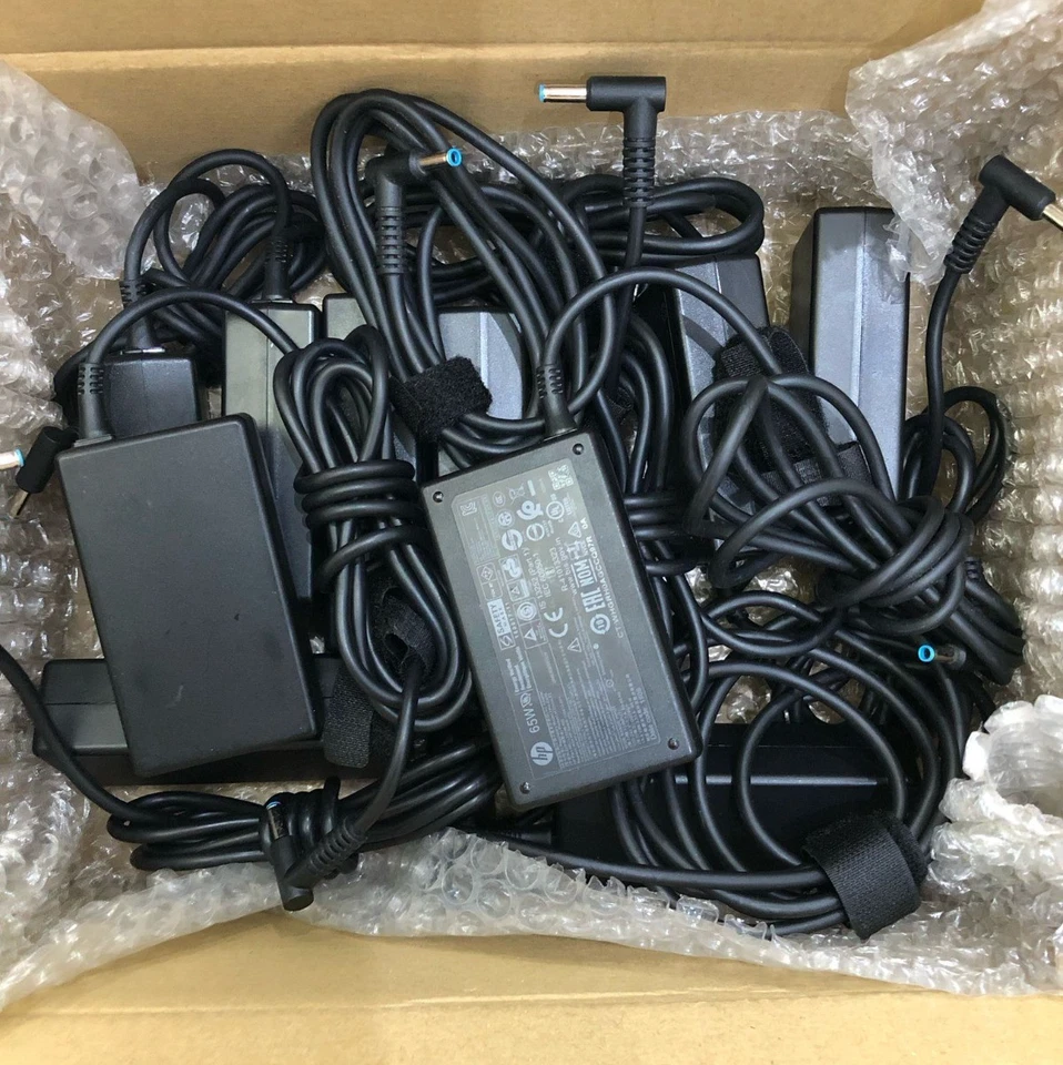 JOBLOT 10X ORIGINAL HP BLUE TIP PIN LAPTOP CHARGER 65W 19.5V 3.33A FAST DELIVERY - Image 1 of 3