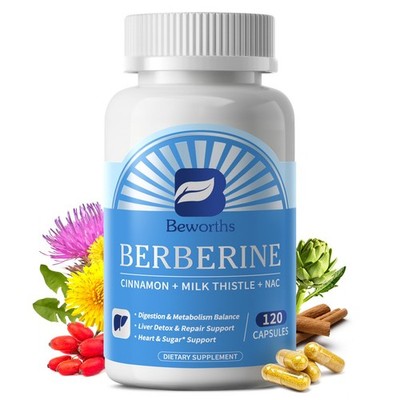 B Beworths Berberine HCL Supplement - with 120 Count (Pack of 1)
