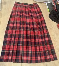 Vtg Talbots Skirt 8 Petite Wool Pleated Preppy Modest Maxi Red