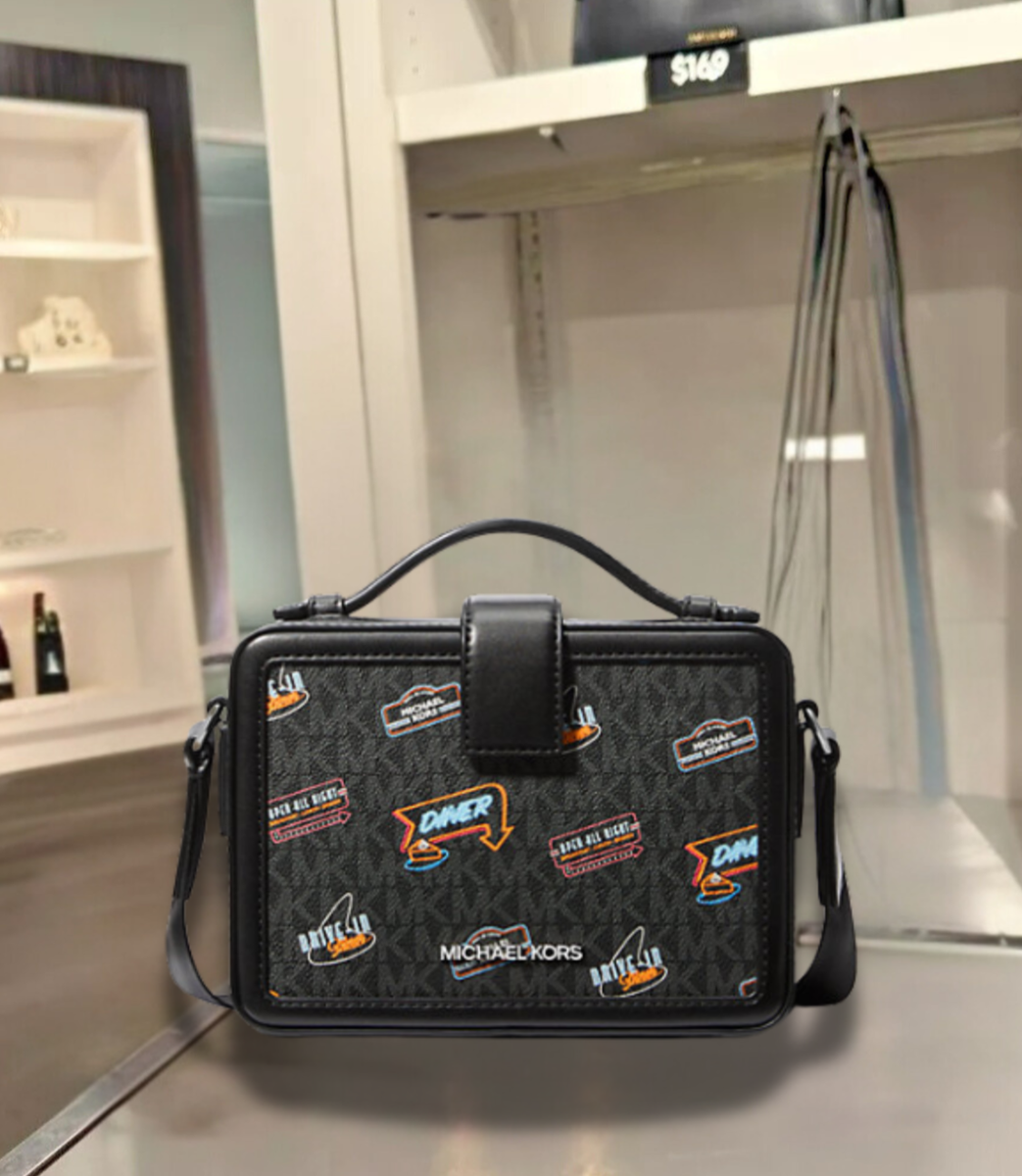 Michael Kors Cooper Men MK Logo Lunch Box Zip Pocket Crossbody Bag