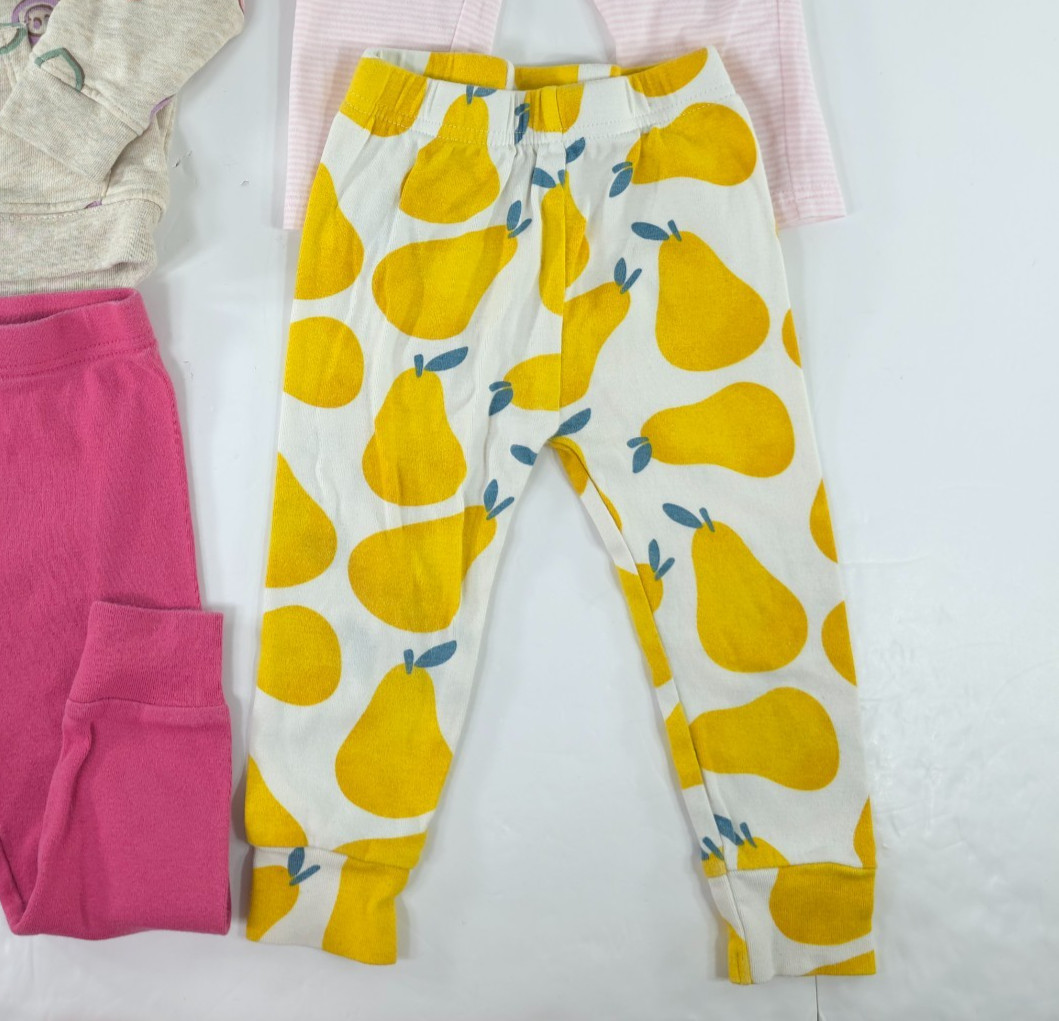 MIXED LOT OF 12 LONG SLEEVE TOPS PANTS HOODIE PAJAMAS BABY GIRL SIZE 18M PINK...