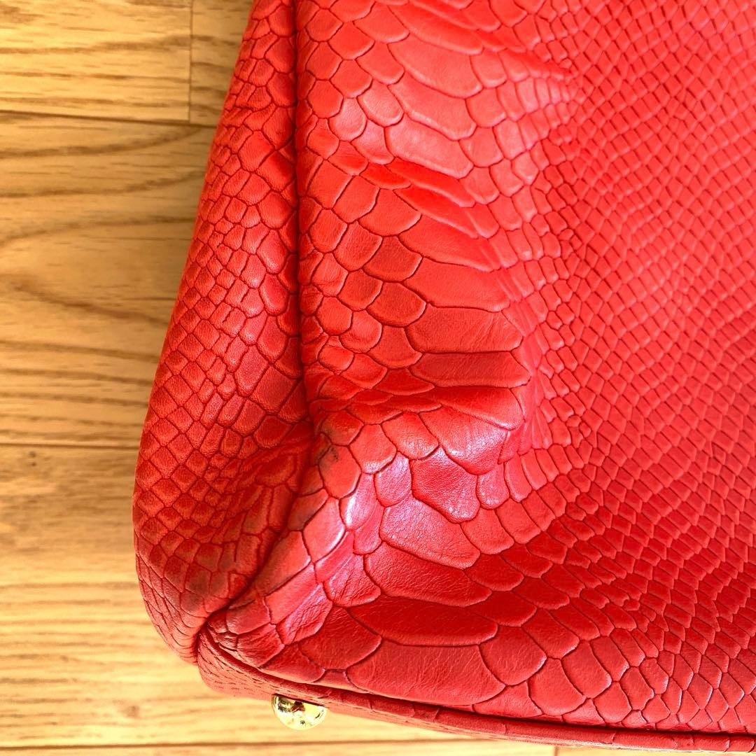 Longchamp Python Embossed Leather Tote Bag Should… - image 10