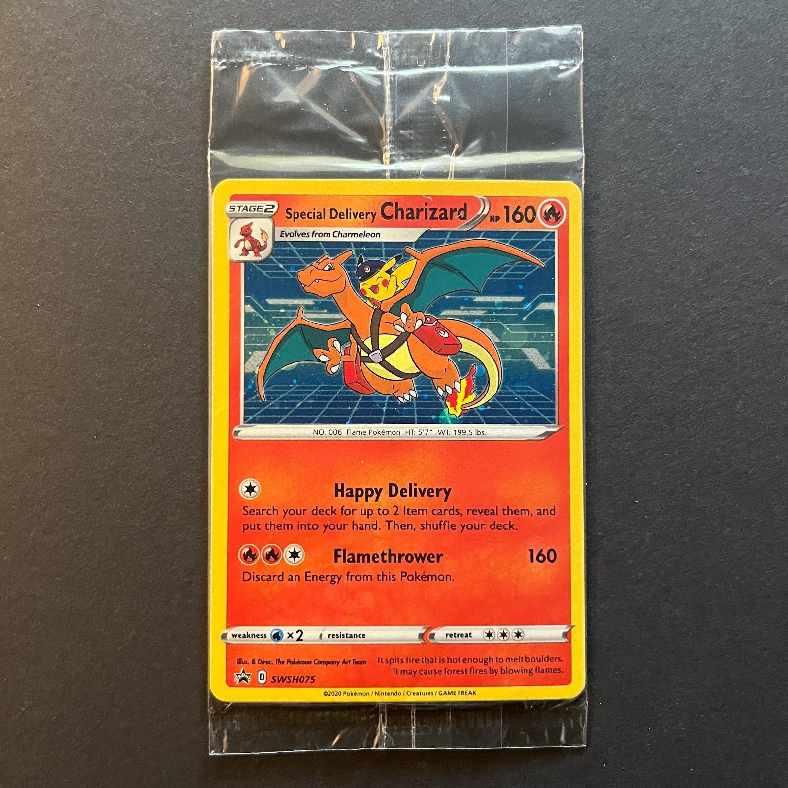 Special Delivery Charizard Pokemon Center Promo Card Sealed SWSH075