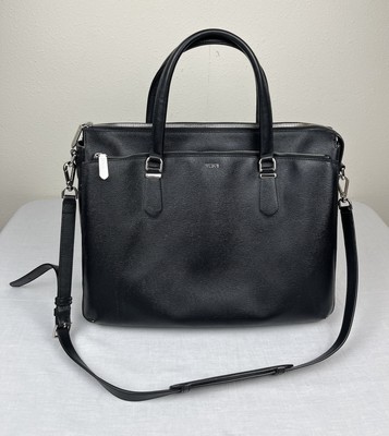 Tumi 079395D Sinclair Nita 16  Leather Business Brief Commuter Bag Black VGC