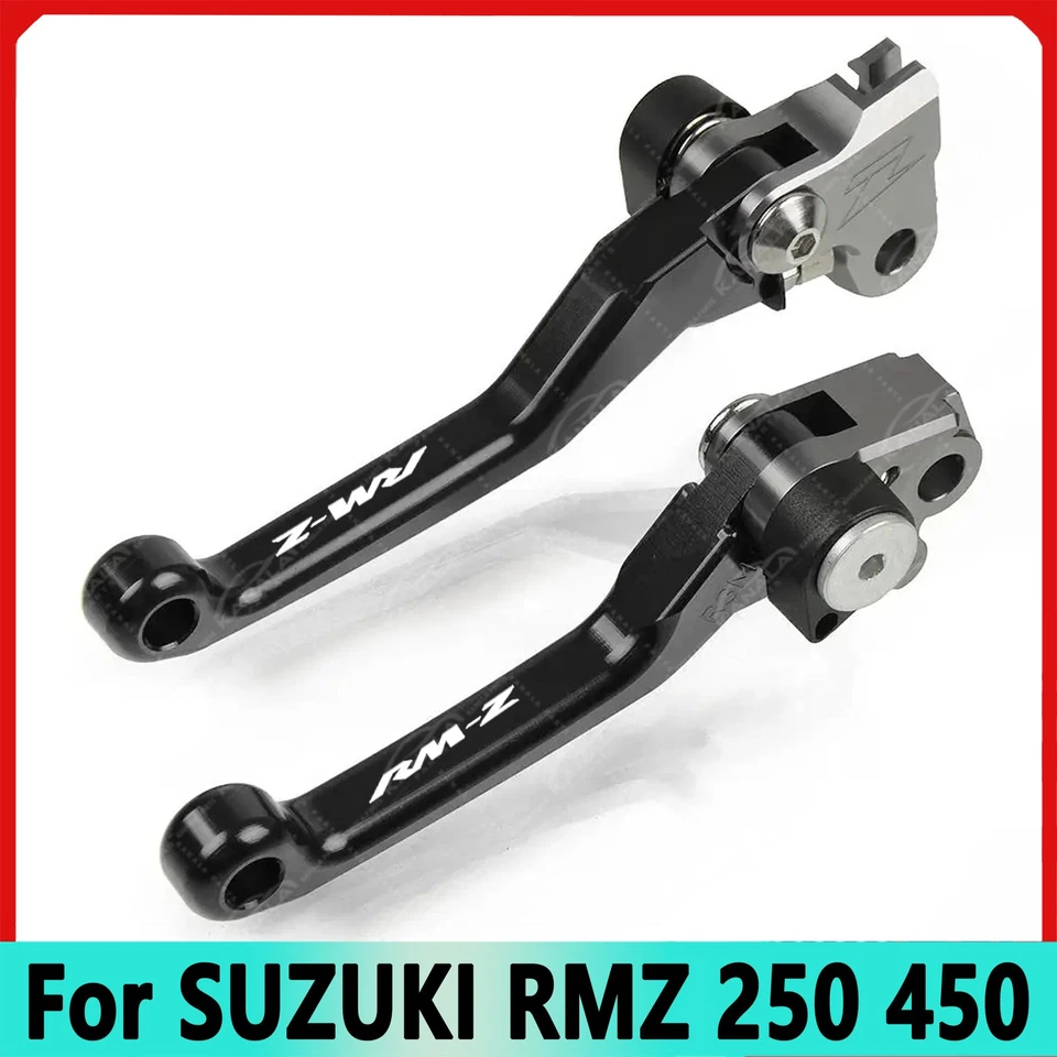 CNC Aluminum Pivot Foldable Brake Clutch Levers For SUZUKI RMZ 250 450 New Foto 2 de 4