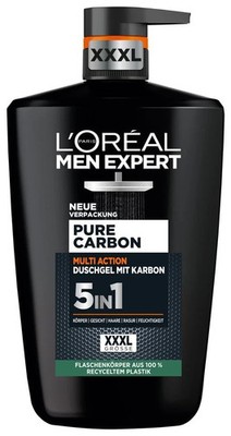 L'Oréal Men Expert 5-in-1 Duschgel und Shampoo für Männer, Pure Carbon, 1000 ml