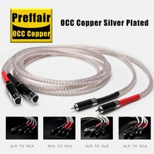 Pair OCC Copper with Silver Plated Wire HiFi Audio Interconnect RCA/XLR Cable