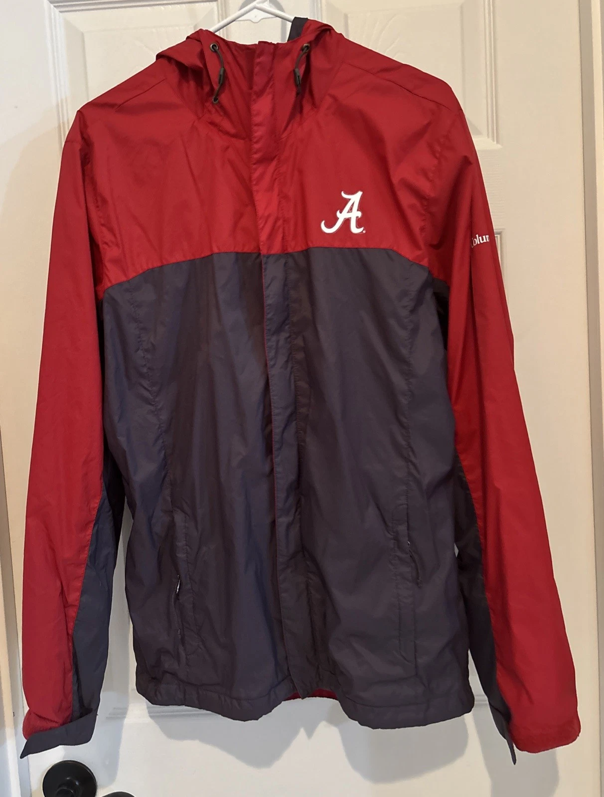 Columbia Alabama Crimson Tide Glenmaker Storm Rain Jacket With Hood Size S