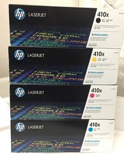 HP 410X Toner Set CMYK Black Cyan Magenta Yellow NEW LaserJet M452 M477