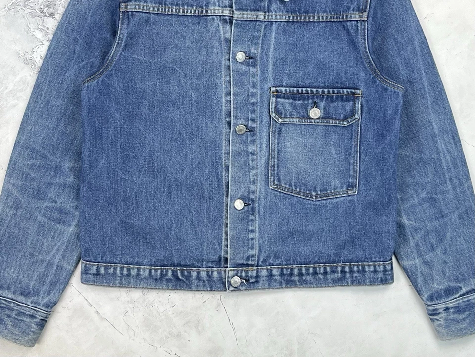 Vintage Helmut Lang 1996 'Type 1' Blue One Pocket Denim Jacket Size 48 21.5" PTP - Изображение 4 из 4