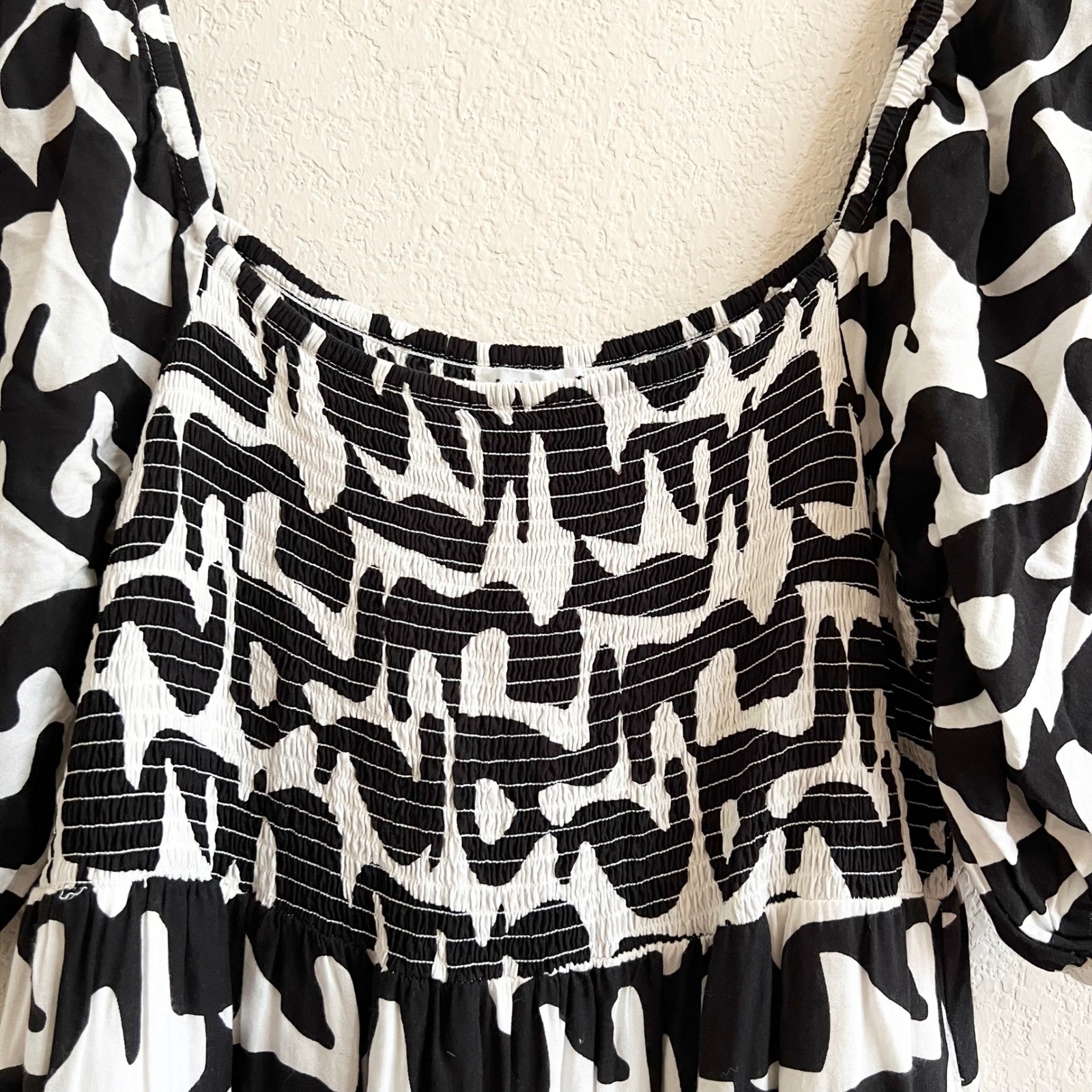 THML Geometric Patterned Balloon Sleeve Tiered Mi… - image 5