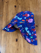 Unisex Baby Sun Hat Fish sea print Neck Flap 0-6 Months