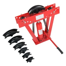 12 Ton Pipe Bender Manual Hydraulic Piping Bending Exhaust Tube Fabric + 6 Dies