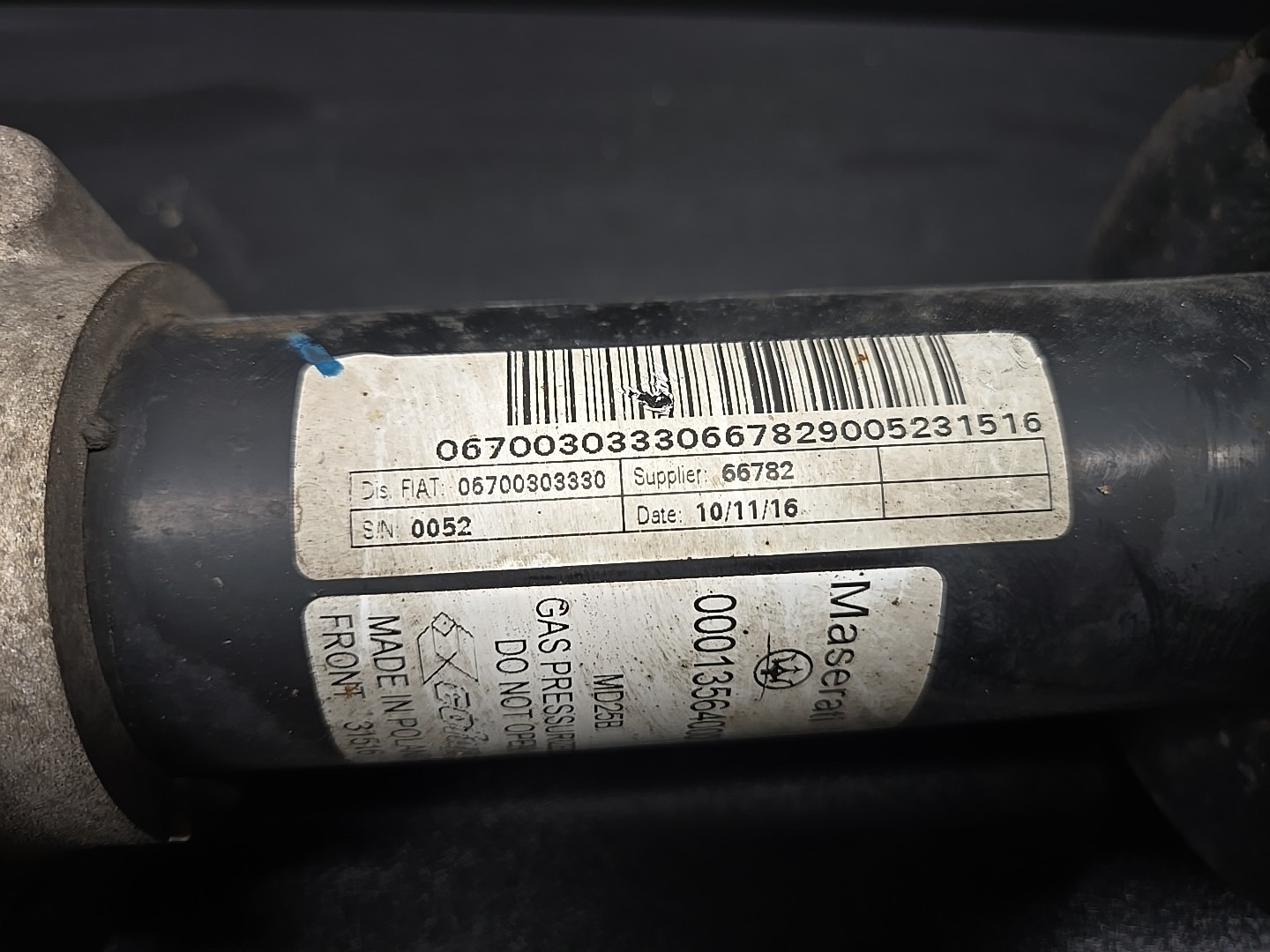 2014 - 2024 MASERATI GHIBLI FRONT RIGHT SHOCK ABSORBER STRUT & COIL SPRING OEM