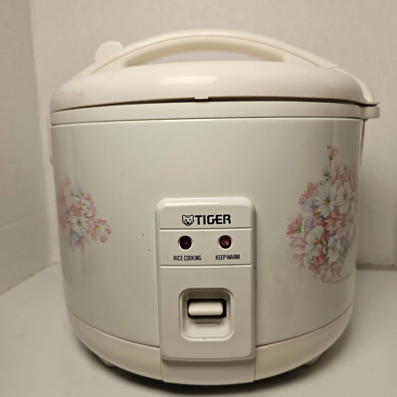 Tiger JNP-1500 Rice Cooker Warmer 8 Cup White Floral Made in Japan 560W Works