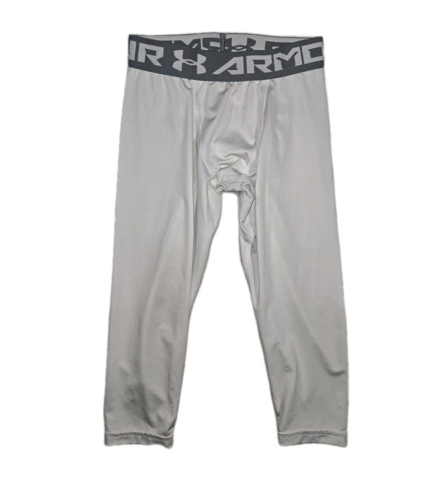 Under Armour Heatgear Boys Fitted White Leggings Size Small