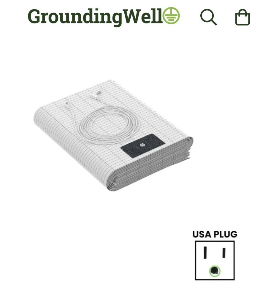 GroundingWell Flat Bed Sheet 50cm (19.7in) x 265cm (104.3in) Organic Cotton New - Image 2 of 4