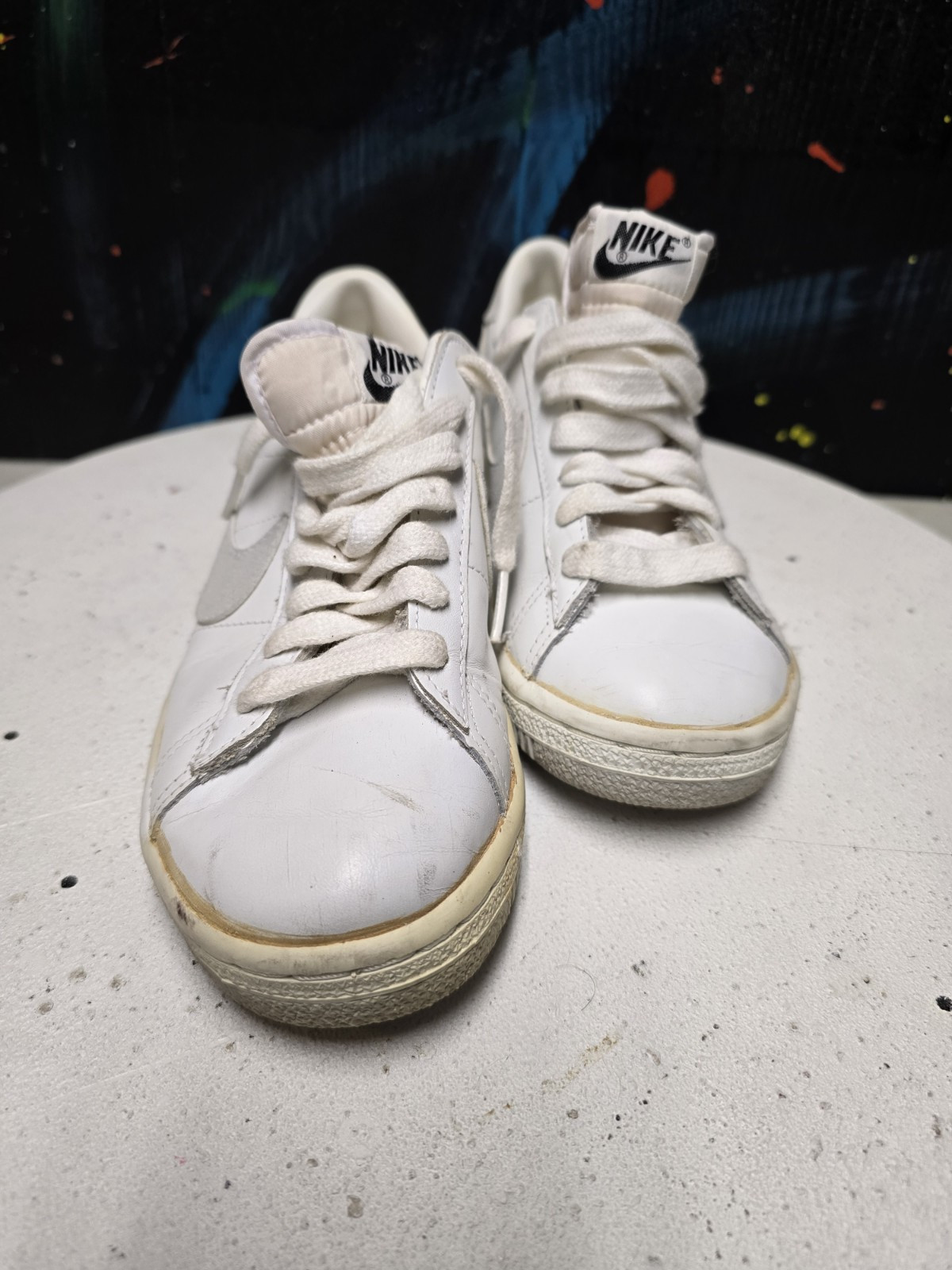 Nike VTG 80s 850709-KC5 Blazer Sneakers Size 7.5 White/Grey Suede Canvas Korea thumbnail 2