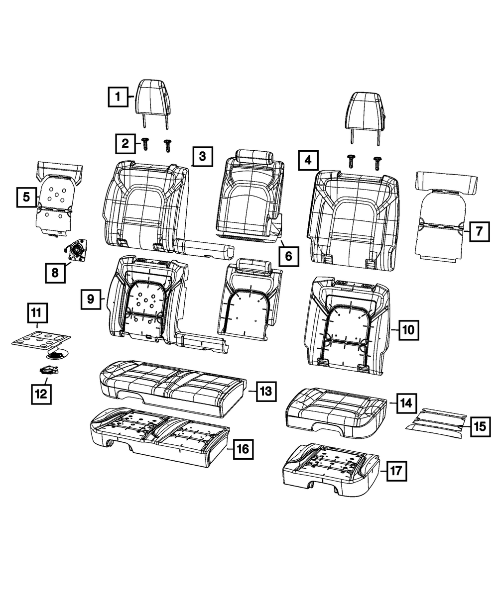 Genuine Mopar Second Row Headrest Right 6WB124X7AA