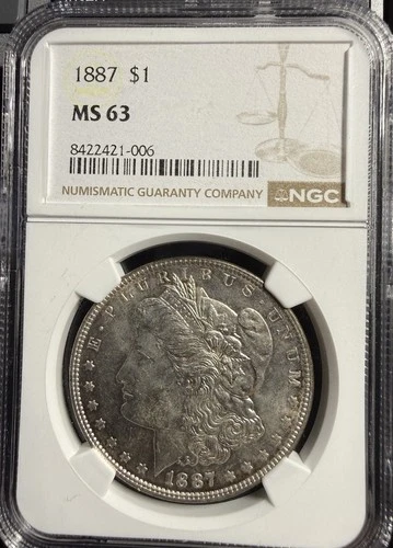 1887 Morgan Silver $1 NGC MS63