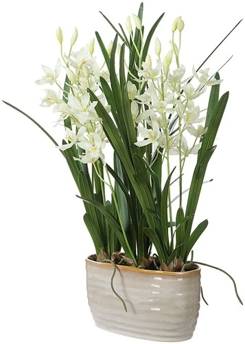 Uttermost 60227 Ariana Orchid 24-3/8" Tall Ceramic Faux Flora - Off White - Picture 1 of 5