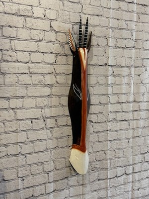 80 cm Antilope handgeschnitzt Fair Trade Holz Tier Wandbild Wandbehang Maske
