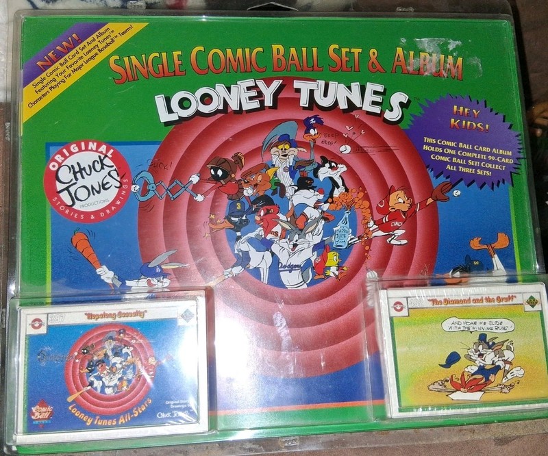 1991 Upper Deck Looney Tunes Comic Ball Green Display Album Sealed Clamshell
