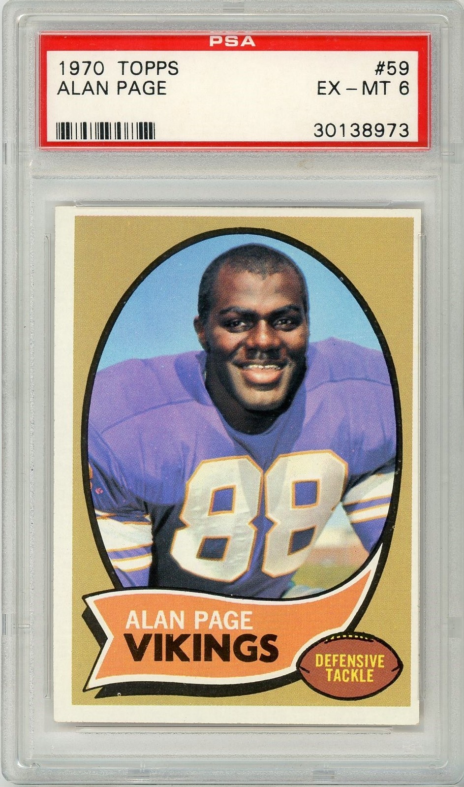 1970 Topps Alan Page Rookie #59 PSA 6 P1374
