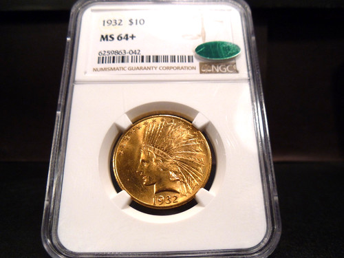 1932 MS64+ (Plus) $10 Gold Indian Eagle NGC/CAC Certified Near Gem - Fantastic