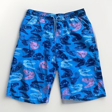 Cat Jack Boys Large 12/14 Swim Trunks Bright Multicolor Trex Dino Pockets