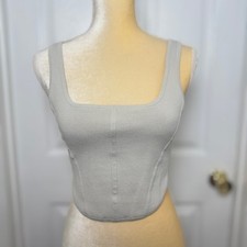 NWOT Aritzia Babaton Sculpt Knit Bustier Tank - Matte Pearl