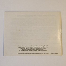 Castlevania III 3 Dracula's Curse NES Instruction Manual Booklet ONLY Nintendo