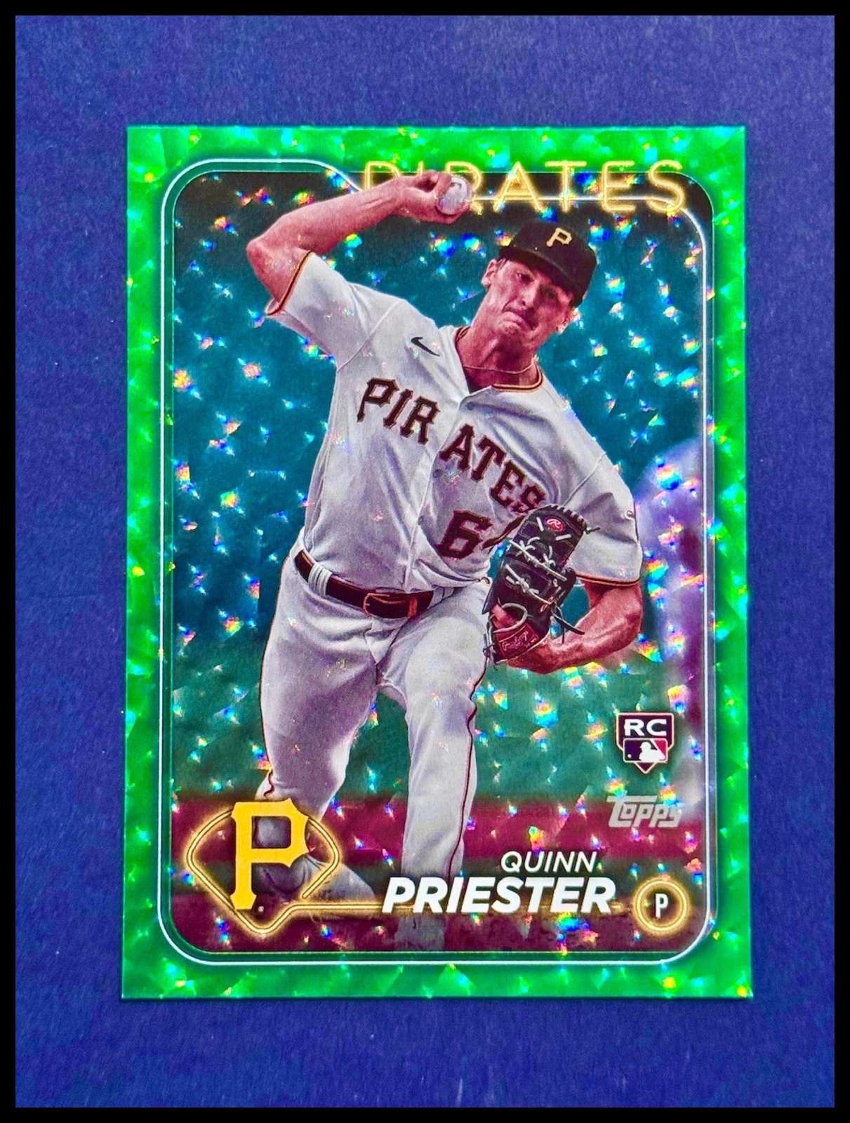 2024 Topps Quinn Priester Green Crackle Foil /499 #93 RC Pittsburgh Pirates