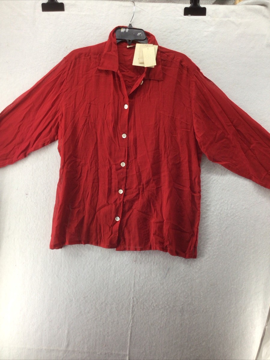 Putumayo L Red Button Up Shirt | eBay