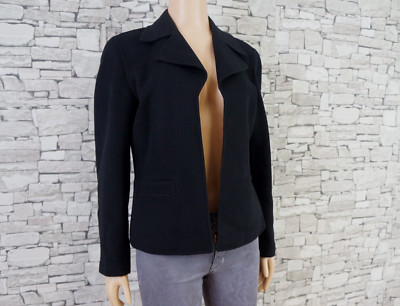 TALBOTS DAMEN REINE KOCH WOLLE FEST FREIZEIT JACKE JACKETT ÜBERWURF SCHWARZ 36