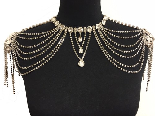 Blingustyle Fashion Women Big Bib Statement Crystals Necklace Large Long Chain - Picture 34 of 38