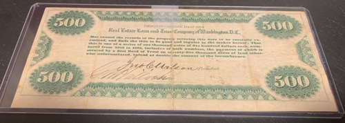 1877 500 DOLLAR REAL ESTATE NOTE DEED OF TRUST SIGNED 3 TIMES OBSOLETE NOTE - Picture 3 of 7