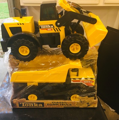 tonka steel dump truck and loader combo