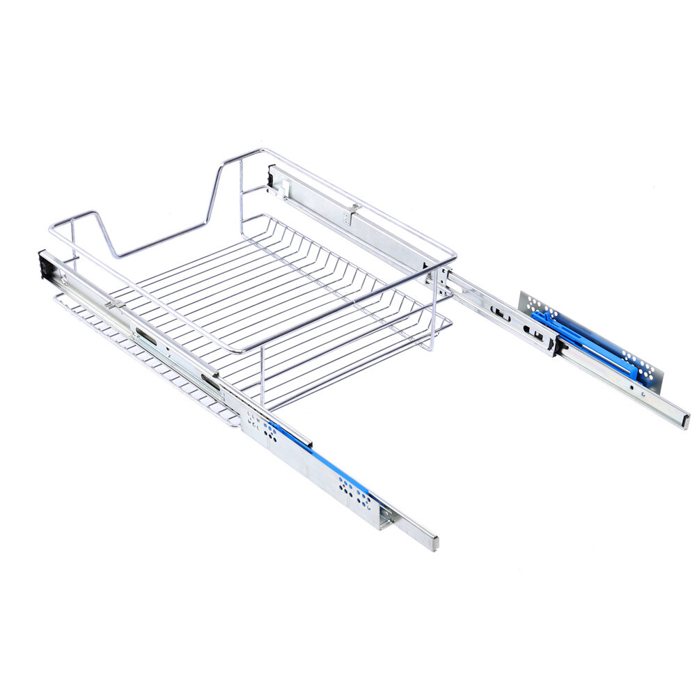 300600MM Pull Out Wire Basket Steel Kitchen Larder Storage For