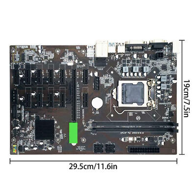 B250 BTC 12P Pro Mining Motherboard+Switch SATA Cable DDR4 for LGA1151 Board US