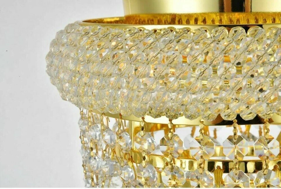 Crystal Balls Flush Mount Ceiling 3 Light Gold Bathroom Bedroom Lighting 10 in - Image 3 of 4