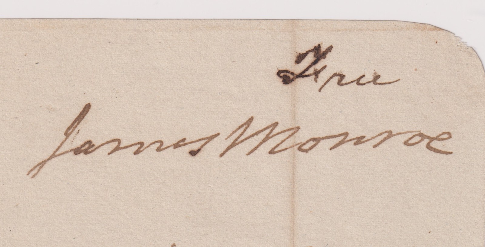 JAMES MONROE - AUTOGRAPH - PRESIDENT -- Free-Franked address panel ...